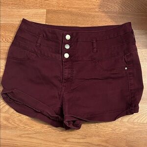 Refuge High Waist Maroon Shorts